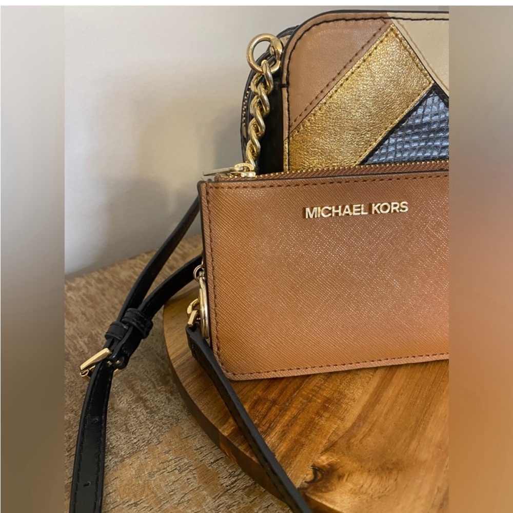 Michael Kors Set Patchwork Neutrals Crossbody W/K… - image 2